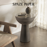 Table d'appoint pliante Spazepaper Bouquet avec plateau en acrylique, table d'appoint ronde, mobilier en papier, mobilier gain de place
