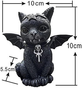 Chapeau de sorcière Halloween Figurine de chat magique Ornement Décoration de bureau unique Statue noire Figurine de chat Décoration d'Halloween occulte - Product Image 1