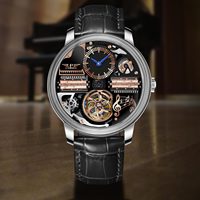 Reloj Mecánico Automático Unisex PINDU, Serie Clásica a la Moda Godfather, 45.5MM, Puntero, Acero Inoxidable, Movimiento SEIKO, 3BAR