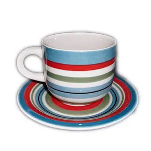 批发便宜的现代绝缘浓缩茶杯和茶碟，200cc陶瓷意大利浓缩咖啡杯