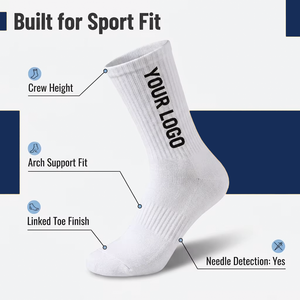 Chaussettes en coton pur, chaussettes en tricot sans couture pour hommes, unisexes, décontractées, solides, côtelées, séchage rapide, chaussettes élastiques personnalisées - Product Image 2