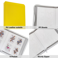Classeur de cartes de jeu en cuir PU avec logo personnalisé, 4 pochettes, étanche, album pour cartes à collectionner, classeur pour photocartes Toploader