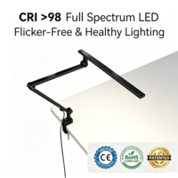 Lámpara de Mesa con Clip Metálico, 95CRI, Táctil, Doble Luz, Regulable en Intensidad y Color, Ideal para Trabajo de Escritorio y Lectura/Escritura para Estudiantes