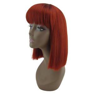 Pas cher Court Bob Perruque <span class=keywords><strong>de</strong></span> <span class=keywords><strong>Cheveux</strong></span> Synthétiques 12 pouces Perruque <span class=keywords><strong>de</strong></span> Fermeture Court Bob Perruques <span class=keywords><strong>pour</strong></span> les Femmes Orange - Product Image 3