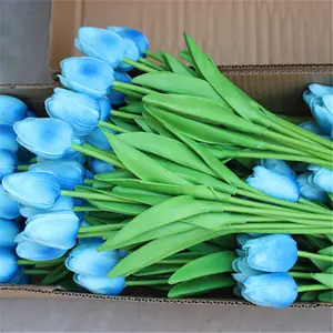 Vreugde Kunstmatige Mini Pu Plastic Gedroogde Tulp Bloemen Voor Tuindecoratie Zijde Bloem Bruiloft Fabriek Groothandel