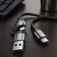 Câble de données multifonctionnel universel Toocki 2 en 1, design Plug and Play, transmission de puissance stable pour Samsung, Huawei, Xiaomi