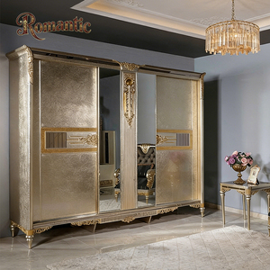 Ensemble de meubles de chambre à coucher turcs classiques royaux, lit capitonné de luxe doré, lit <span class=keywords><strong>en</strong></span> bois massif taille King ou Queen pour villa, palais, hôtel - Product Image 6