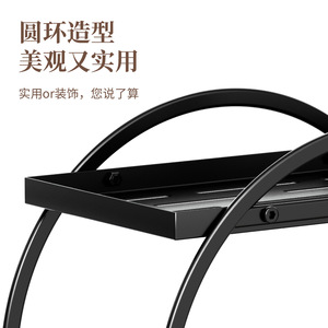 Round Cosmetic <b>Shelf</b> Carbon Steel 2 Tier <b>Desktop</b> Storage Rack For Makeup And Miscellaneous Items - Product Image 1