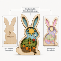 Konijnen-tuin tafeldecoratie cadeau |   3D Populierenhouten ambachtelijke kunst |   Carrot Patch Lentecadeau |   OEM Groothandel |   CPSC |   Paascadeau