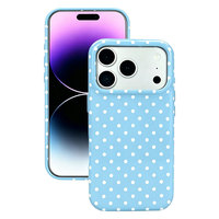 Coque de téléphone brillante blanche à pois couleur bonbon pour iPhone 18/17/16 style coréen 360 °   Housse de protection fine antichoc pour tout le corps