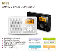 Brandneuer kleiner schwarzer Kurzwellen empfänger Tragbares AM/FM/ATS/LCD/Kopfhörer anschluss Heim-Klein radio Digitales Kurzwellen radio