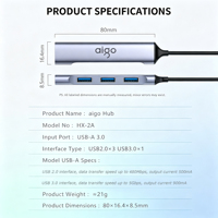Répartiteur de port USB léger, 4-en-1 avec USB3.0 et USB2.0 pour les utilisateurs d'ordinateurs portables en voyage d'affaires