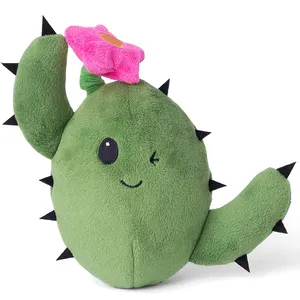 2021 New design Clean Tooth Cartoon Animal Christmas Squeak Durable Chew Dog Toy Cactus Pet Interactive Toy