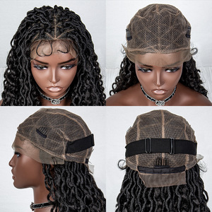 Perruque en dentelle tressée Boho Rive Locs perruque de cheveux au crochet perruque complète en dentelle synthétique frontale avec cheveux naturels de bébé Vente en gros - Product Image 4