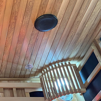 Cabine de sauna extérieure moderne en bois de cèdre rouge massif pour 6 personnes, avec chauffage Harvia Sona 6KW
