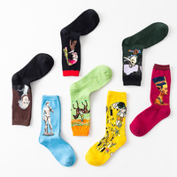 Chaussettes longues en coton pour hommes et femmes, style Renaissance, peinture à l'huile, Van Gogh, Mona Lisa, Gustav Klimt, printemps, automne, hiver