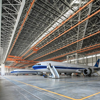 Hangar de stockage d'avions légers privé, conception à portée libre, en métal, résistant au vent et à la pluie