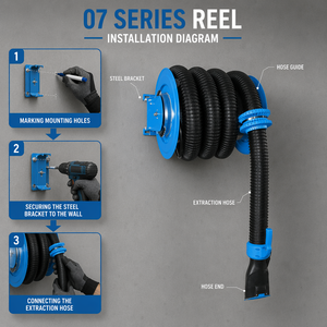 Enrouleur de tuyau <span class=keywords><strong>d</strong></span>'échappement semi-automatique à ressort, système <span class=keywords><strong>d</strong></span>'extraction rétractable pour atelier automobile, garage, usage intensif, série 07 FS - Product Image 4