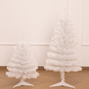 New Arrival Pure White PVC Tabletop Christmas <b>Tree</b> with Plastic Base, Xmas Decoration for Living Room & Bedroom - Product Image 3