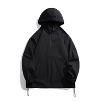 Homme Couleur Unie Sport Casual Quarter Zipper Pull Anorak Jacket Streetwear Coach Jacket For Spring Season Ropa Hombre