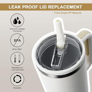 40Oz Lật Rơm Rò Rỉ Bằng Chứng Nắp Cho H2.0 Tumbler Nắp Thay Thế Không Có Tràn Bằng Chứng Tái Sử Dụng Rơm Bìa Cho Stanley <span class=keywords><strong>Cup</strong></span> Phụ Kiện - Product Image 4