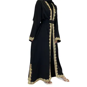 Orta doğu müslüman işlemeli elbise türk Casual hırka islam uzun elbise müslüman kadınlar Abaya müslüman elbise Abaya kadınlar için
