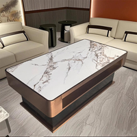 Table basse de style contemporain pour bar, salon, boîte de nuit BNCT225, miroir en verre avec éclairage LED à effet infini