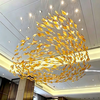 Lustre linéaire LED en verre anti-éblouissement, fabrication directe OEM ODM, pour hall d'hôtel, club, salle d'exposition