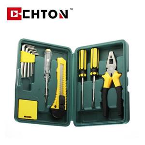 Juego de herramientas manuales compacto de 12 piezas con destornillador, alicates, llaves hexagonales y cuchilla en estuche para reparaciones en el hogar. - Product Image 4