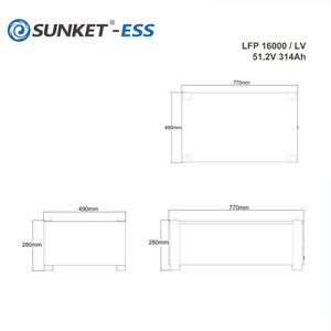 SUNKET 태양 에너지 저장 랙 장착 배터리 팩 16000/LV 저전압 LiFePO4 리튬 철 인산염 고체 상태 <span class=keywords><strong>10</strong></span> 년 - Product Image 3