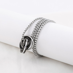 สร้อยคอจี้เพชรเหล็กไทเทเนียม ดีไซน์ทรงเรขาคณิต ทรงกลมเจียระไนแบบเหลี่ยม สำหรับสวมใส่ทุกวัน - Product Image 3