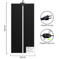 Tapis chauffant pour reptiles à économie d'énergie, 28x80cm, grande taille, pour terrarium, avec variateur d'intensité, pour animaux à sang froid