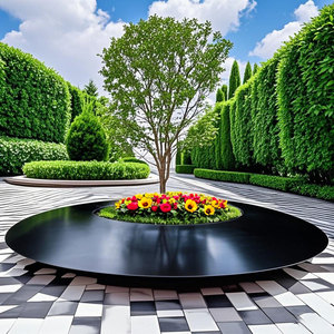 G027 Custom Fiberglass Tree Planter Chair Terrazzo Glowing Landscape <b>Bench</b> UHPC GRC Hospital Mall School Hotel Outdoor Public - Product Image 6