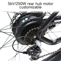 Vélo de montagne électrique TXED de haute qualité avec fourche à suspension, moteur arrière sans balais 36V 250W, batterie au lithium durable, idéal pour les trajets urbains