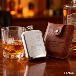 กระติกน้ำสแตนเลส 304 ขนาด 8 ออนซ์ สลักโลโก้ได้ ความจุหลากหลาย สำหรับผู้ชาย ใส่เหล้าวิสกี้ ไวน์ พกพาสะดวก - Product Image 2