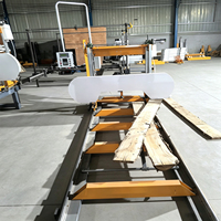 Scie à ruban horizontale industrielle robuste pour atelier de travail du bois, multi-usages, automatique/manuelle