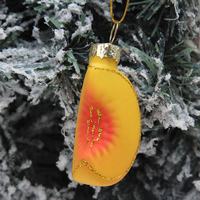 Kwaliteit Handgeblazen Glas Kerst Ornament Fruit Glas Ornament Perzik Plak Glas Ornament Milieuvriendelijk