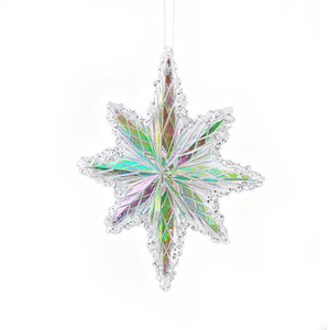 Adornos Navideños LINGKAI, Estrellas Transparentes Iridiscentes, Copos de Nieve, Colgantes Acrílicos para Árbol de Navidad, Decoración Festiva - Product Image 5