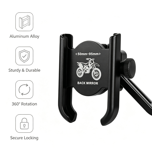 Fast Shipment Aluminum Motorbike Phone Cradle Mobile Phone Holder Mirror Mount Holder GPS Mobile Phone Bracket