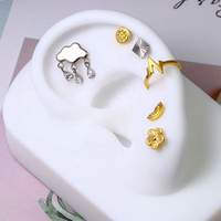 Bijoux de piercing en titane ASTM F136 16G, vis à filetage interne, forme de pluie, labret en titane pour le piercing du lèvre, bijoux de corps pour piercings