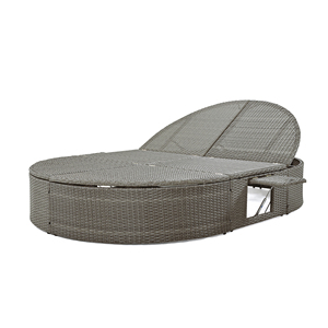 Modern Foldable Outdoor Sun Bed <b>Daybed</b> with Cushions & Pillows <b>Rattan</b> Iron Frame Reclining Chaise 2-Person Outdoor Furniture - Product Image 2