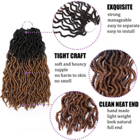 Dea Faux Locs Crochet Hair Twirl Curly Ends sintetico Soft Dread Locs Wavy Ombre Hair Extension