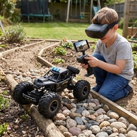 Voiture télécommandée 1:16 avec caméra 2,4 GHz, en alliage, type Rock Crawler, avec lunettes VR, véhicule tout-terrain RC, jouet
