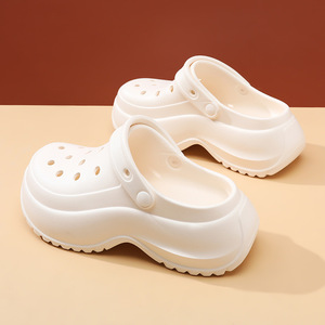 Women's Platform <b>Clogs</b> EVA Sole Height Increasing Summer Outdoor Comfortable Closed Toe Garden Shoes White Black Khaki 35-40 - Product Image 3