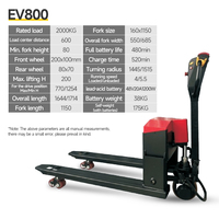 Vente de liquidation 3 tonnes 2500kg transpalette élévateur élévateur à fourche cric transpalette électrique