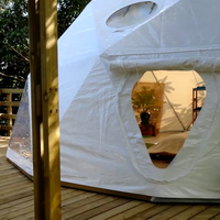 Tente d'extérieur à dôme géodésique au meilleur prix, hôtel maison camp coupe-vent avec salle de bain à vendre