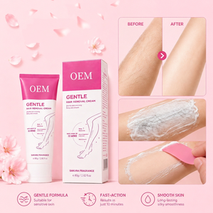 Creme Depilatório Orgânico de Rótulo Próprio, Indolor, Rápido em 10 Minutos, 80g, com Fragrância de Sakura, para Pele Sensível - Product Image 1