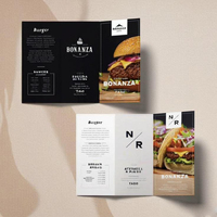 Menu de restaurant personnalisé en carton A4 A5, dépliant plié, prospectus publicitaire, livre d'annonces, affiche, impression numérique, service de plastification