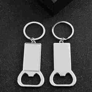 Sublimation Bottle Opener Keychain Blank Key Rings Personalize Heat Transfer Sublimable Metal Keychain Boyfriend Husband <b>Keyring</b> - Product Image 5
