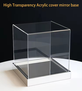 Caja de exhibición de modelo transparente de acrílico, espejo plateado cuadrada con caja de regalo, vitrina apilable de decoración transparente para modelos de automóviles - Product Image 2